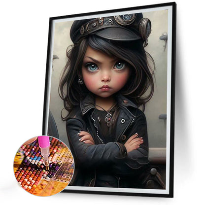 Sweet Cool Girl - Full Round Drill Diamond Painting 30*40CM