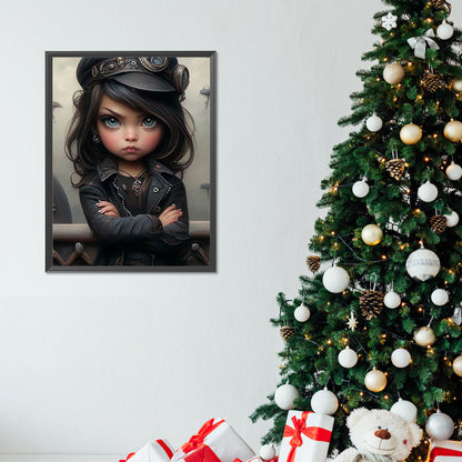 Sweet Cool Girl - Full Round Drill Diamond Painting 30*40CM