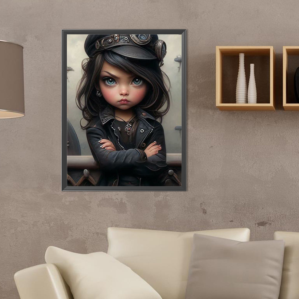 Sweet Cool Girl - Full Round Drill Diamond Painting 30*40CM