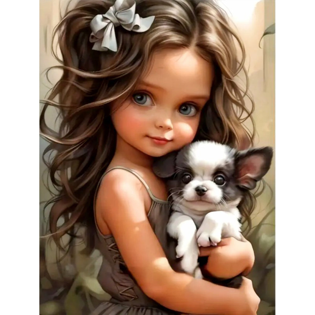 Sweet Cool Girl - Full Round Drill Diamond Painting 30*40CM
