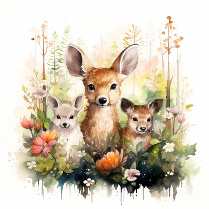 Forest Animals - Full Round Drill Diamond Painting 30*30CM