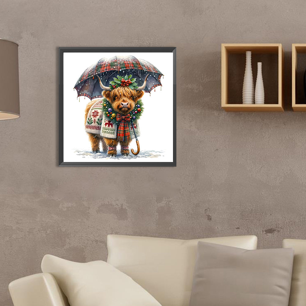 Highland Cow Baby - Full Round Drill Diamond Painting 35*35CM