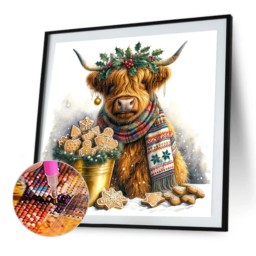 Highland Cow Baby - Full Round Drill Diamond Painting 35*35CM