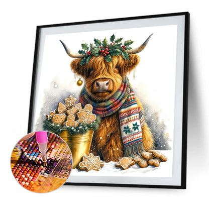Highland Cow Baby - Full Round Drill Diamond Painting 35*35CM