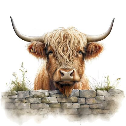 Highland Cow Baby - Full Round Drill Diamond Painting 35*35CM