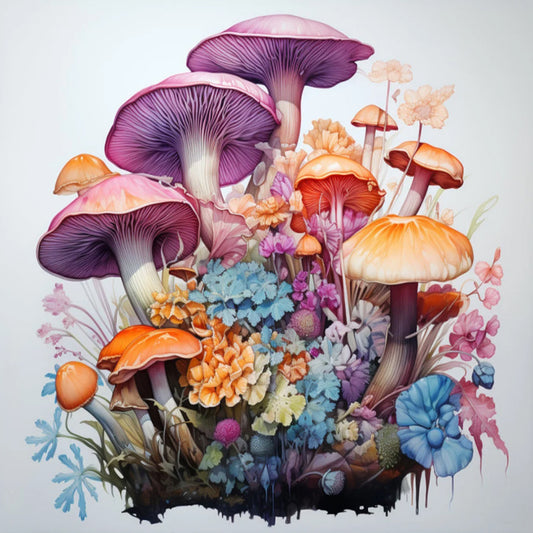 Mushroom Forest - Full Round Drill Diamond Painting 35*35CM