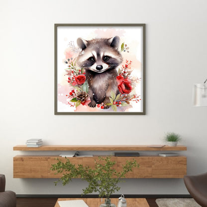 Raccoon - 11CT Stamped Cross Stitch 40*40CM