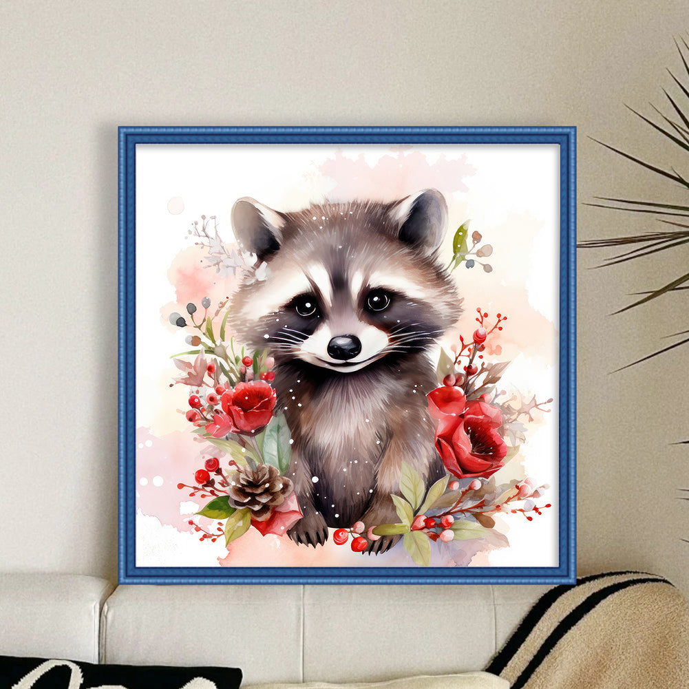 Raccoon - 11CT Stamped Cross Stitch 40*40CM