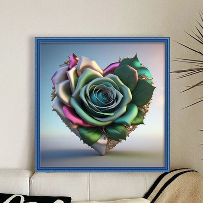 Love Rose - 11CT Stamped Cross Stitch 40*40CM
