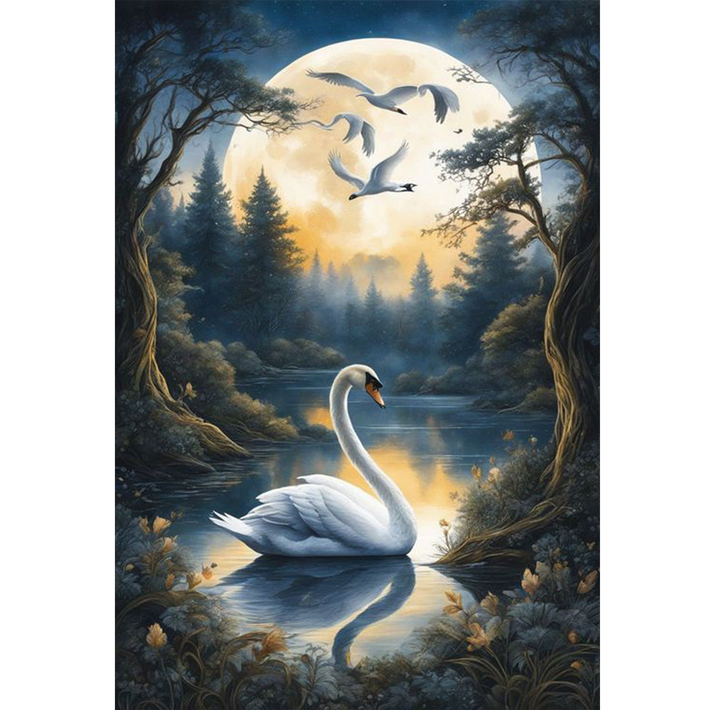 Swan In The Lake - 11CT Stamped Cross Stitch 40*60CM