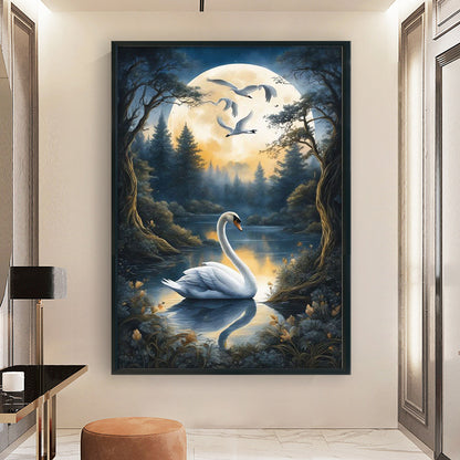 Swan In The Lake - 11CT Stamped Cross Stitch 40*60CM