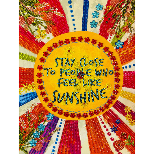 Make Friends With Sunny People - Special Shaped Drill Diamond Painting 30*40CM