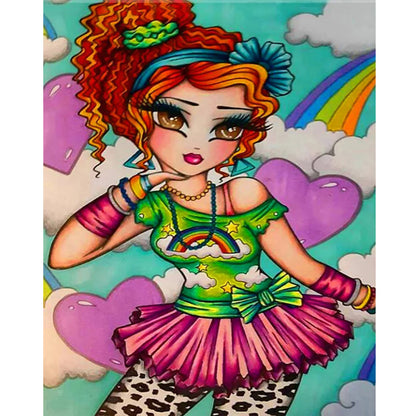Cartoon Girl - Full Round Drill Diamond Painting 40*50CM