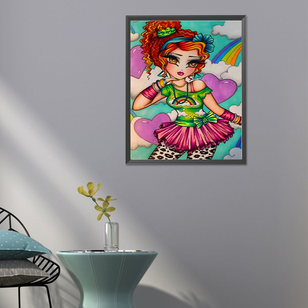 Cartoon Girl - Full Round Drill Diamond Painting 40*50CM