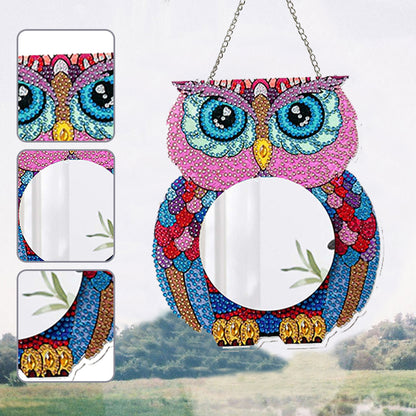 Owl DIY Special Shaped Diamond Painting Makeup Mirror Kit for Beginner Kid Adult