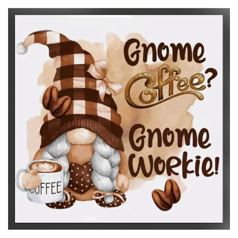 Coffee Gnome - 11CT Stamped Cross Stitch 40*40CM