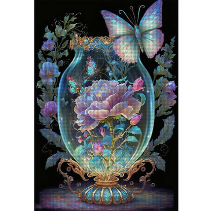 Fantasy Butterfly Vase - 11CT Stamped Cross Stitch 45*65CM