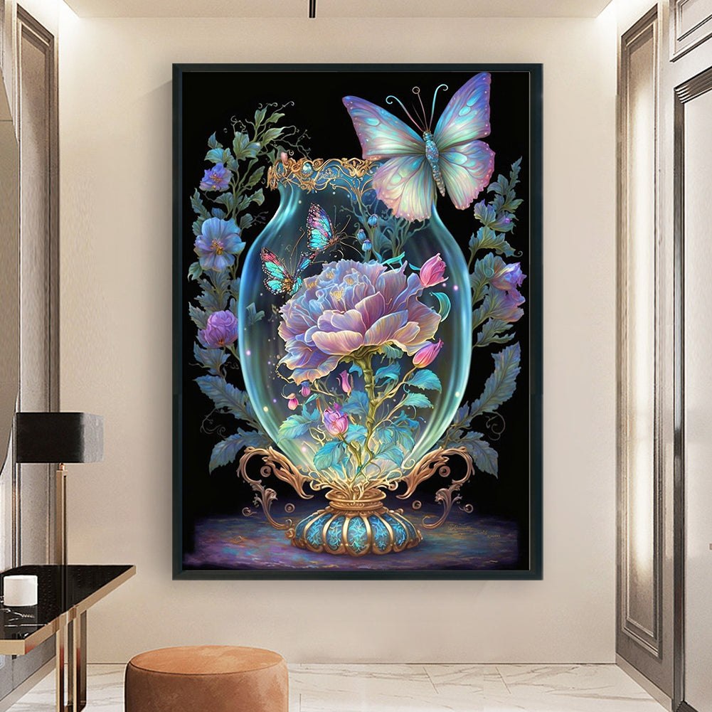 Fantasy Butterfly Vase - 11CT Stamped Cross Stitch 45*65CM