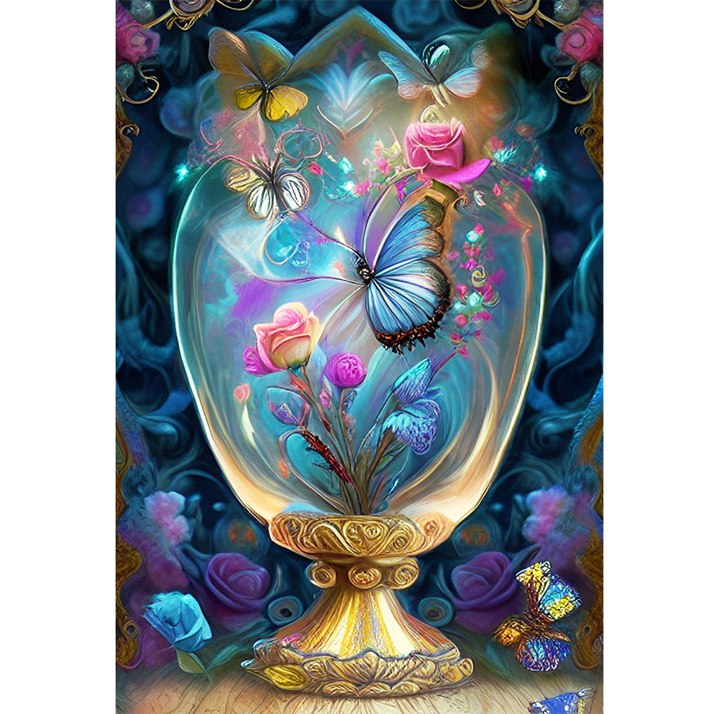 Fantasy Butterfly Vase - 11CT Stamped Cross Stitch 45*65CM