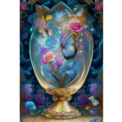 Fantasy Butterfly Vase - 11CT Stamped Cross Stitch 45*65CM