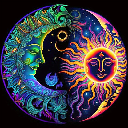 Star And Moon Diagram - 11CT Stamped Cross Stitch 45*45CM