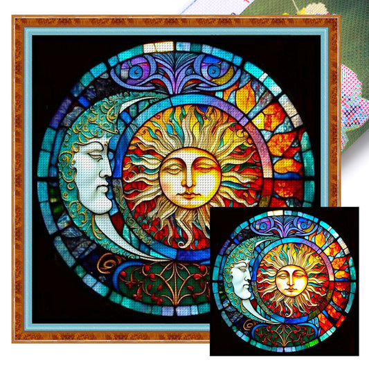 Star And Moon Diagram - 11CT Stamped Cross Stitch 45*45CM