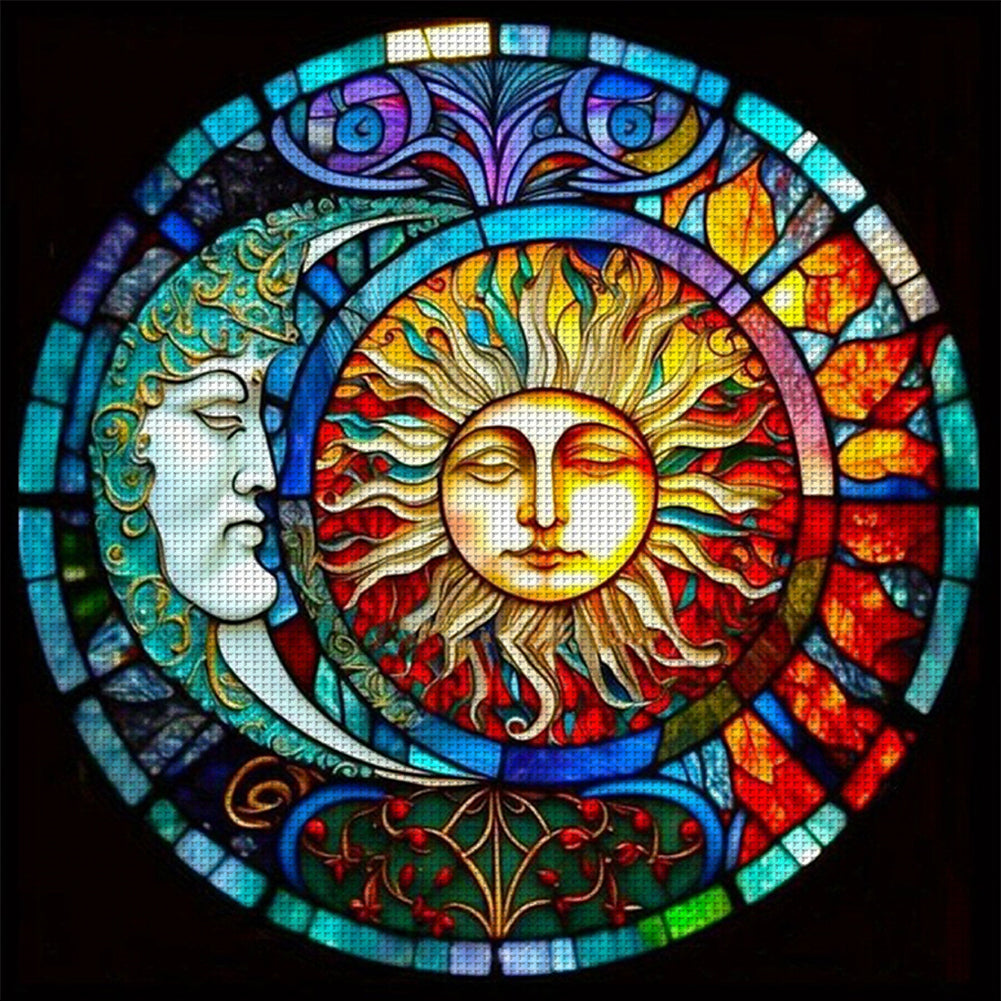 Star And Moon Diagram - 11CT Stamped Cross Stitch 45*45CM