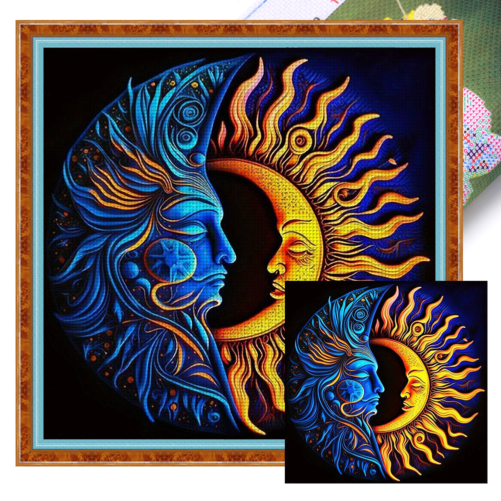 Star And Moon Diagram - 11CT Stamped Cross Stitch 45*45CM
