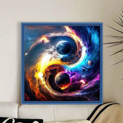 Tai Chi Planet Map - 11CT Stamped Cross Stitch 45*45CM