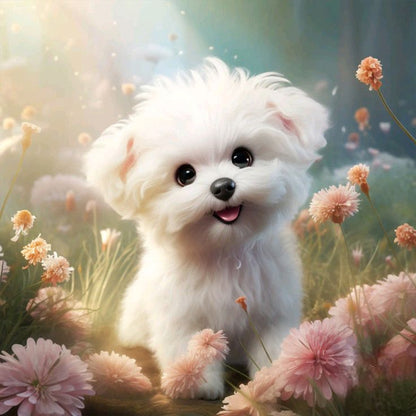 Puppy - Full Round Drill Diamond Painting 30*30CM