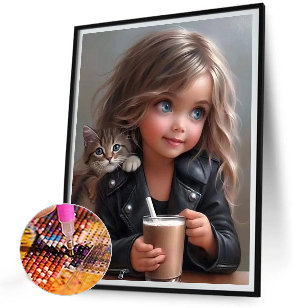 Sweet Cool Girl - Full Round Drill Diamond Painting 30*40CM