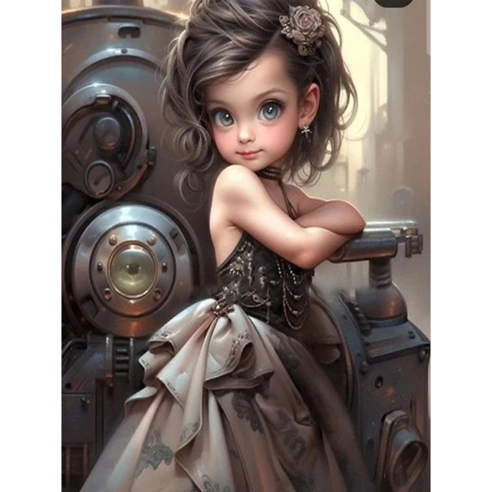 Sweet Cool Girl - Full Round Drill Diamond Painting 30*40CM