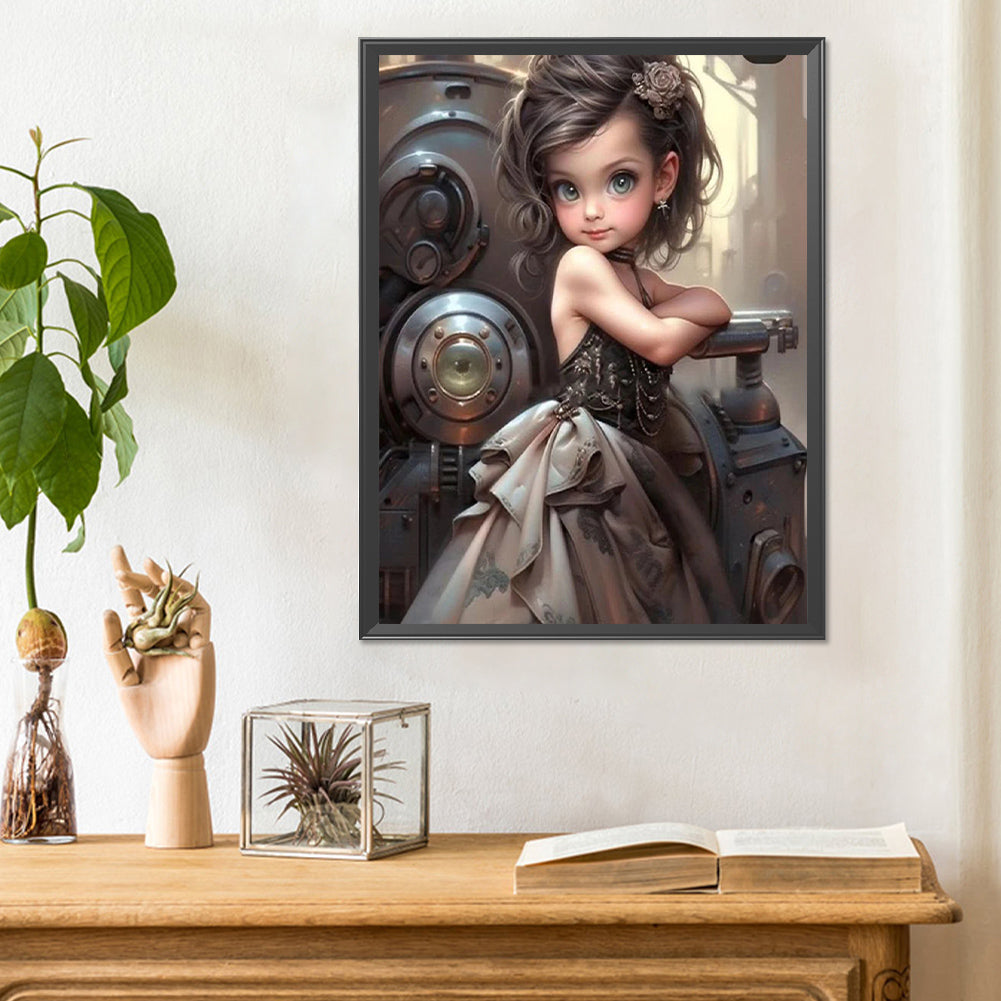 Sweet Cool Girl - Full Round Drill Diamond Painting 30*40CM