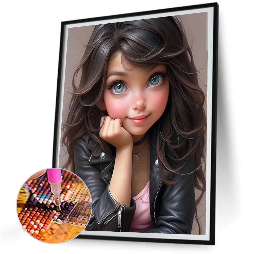 Sweet Cool Girl - Full Round Drill Diamond Painting 30*40CM