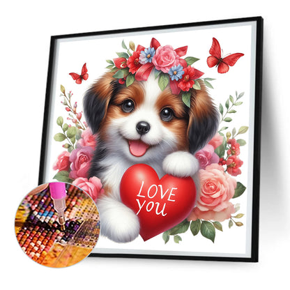Loving Puppy - Full Round Drill Diamond Painting 30*30CM