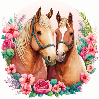 Lovers Horse - 18CT Stamped Cross Stitch 30*30CM