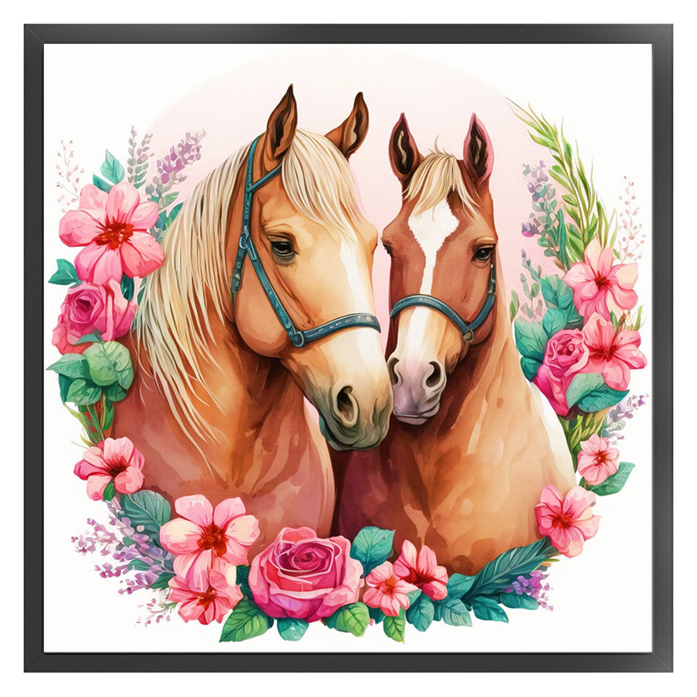 Lovers Horse - 18CT Stamped Cross Stitch 30*30CM