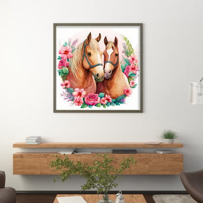 Lovers Horse - 18CT Stamped Cross Stitch 30*30CM