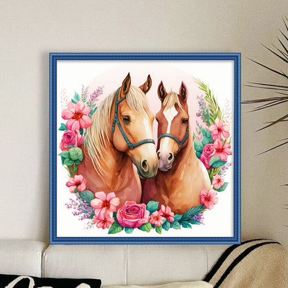 Lovers Horse - 18CT Stamped Cross Stitch 30*30CM