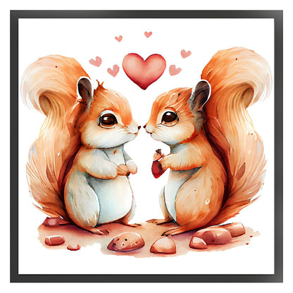 Couple Squirrels - 18CT Stamped Cross Stitch 30*30CM