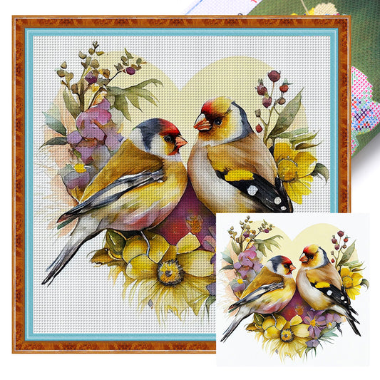 Lovebirds - 18CT Stamped Cross Stitch 30*30CM