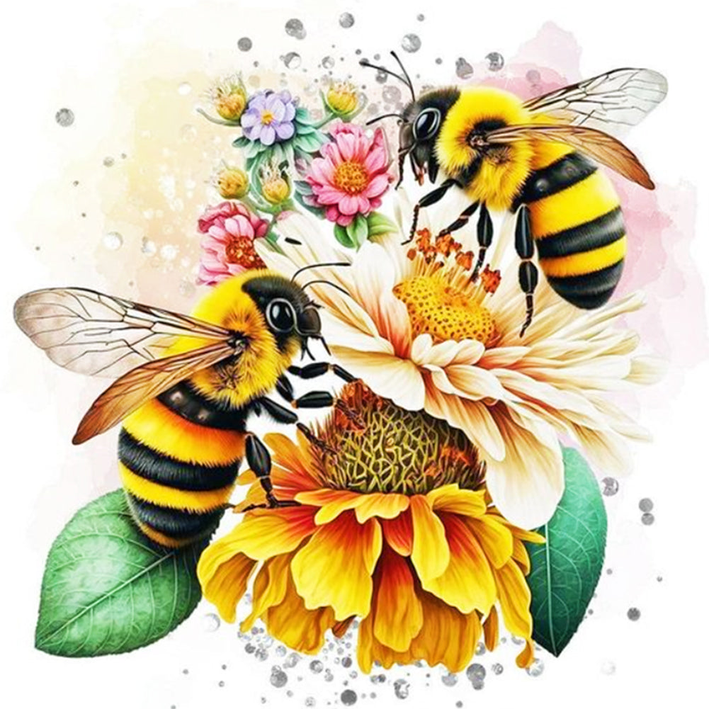 Lovers Bees - 18CT Stamped Cross Stitch 30*30CM