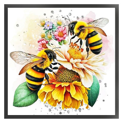 Lovers Bees - 18CT Stamped Cross Stitch 30*30CM