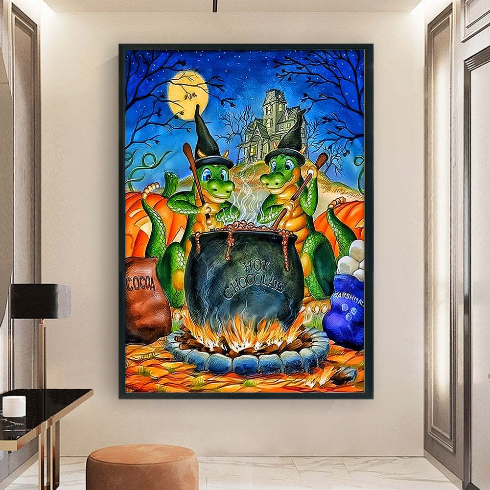 Dragon Makes Potion - 11CT Stamped Cross Stitch 50*70CM
