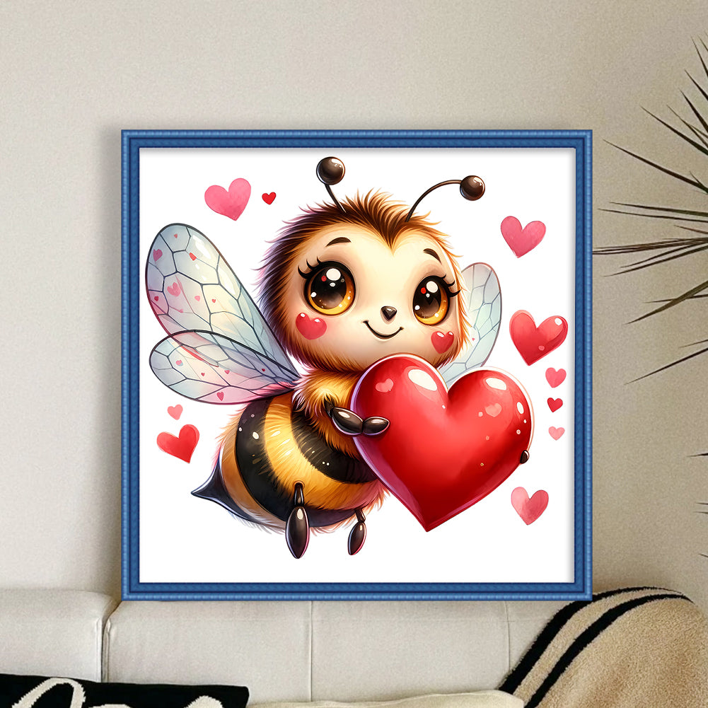 Valentine'S Day Bee - 18CT Stamped Cross Stitch 25*25CM