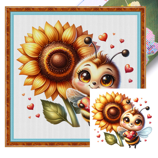 Valentine'S Day Bee - 18CT Stamped Cross Stitch 25*25CM