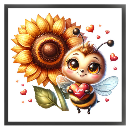 Valentine'S Day Bee - 18CT Stamped Cross Stitch 25*25CM