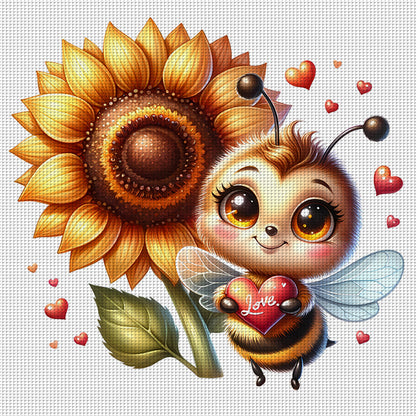 Valentine'S Day Bee - 18CT Stamped Cross Stitch 25*25CM