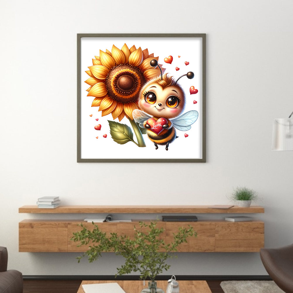 Valentine'S Day Bee - 18CT Stamped Cross Stitch 25*25CM