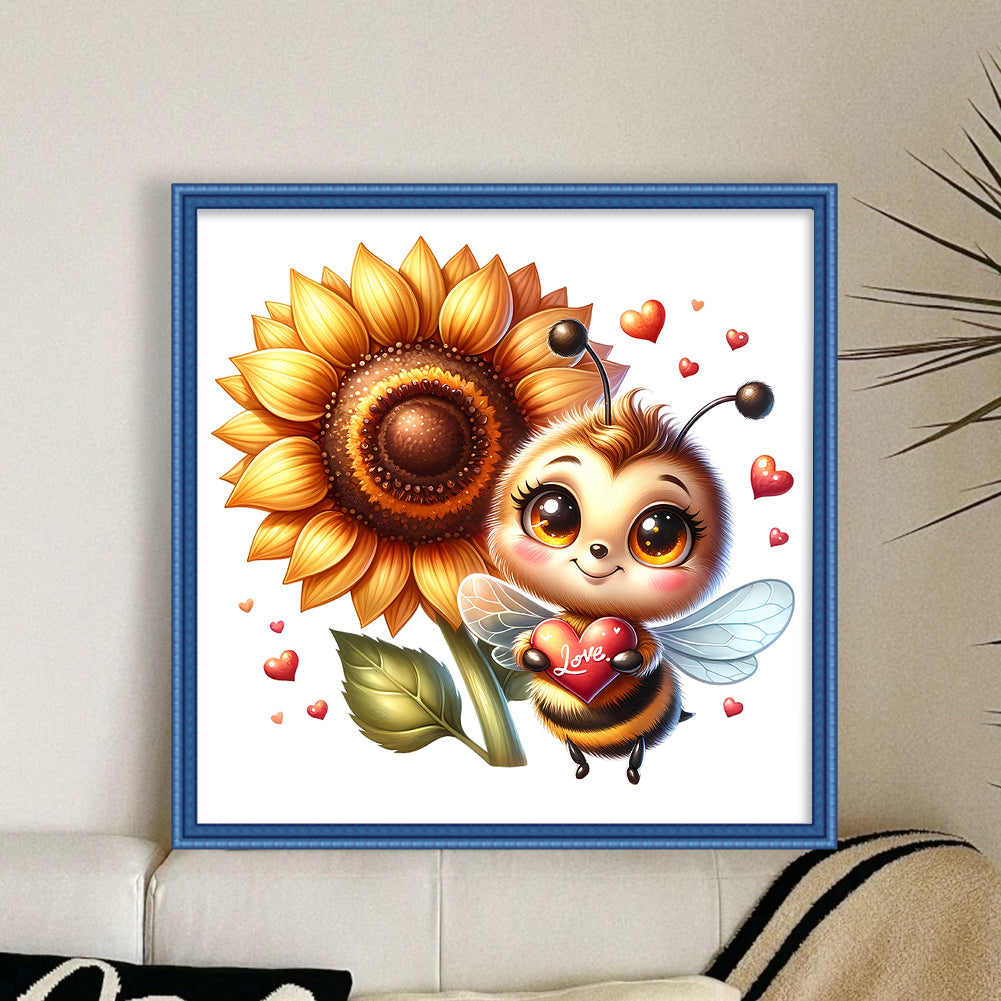 Valentine'S Day Bee - 18CT Stamped Cross Stitch 25*25CM